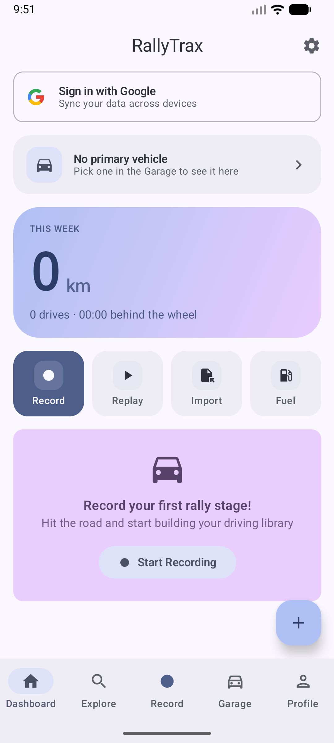 RallyTrax App Screenshot